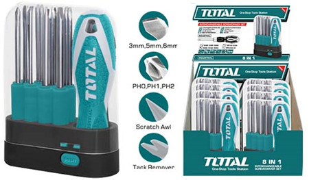 9 Pcs interchangeable screwdriver set