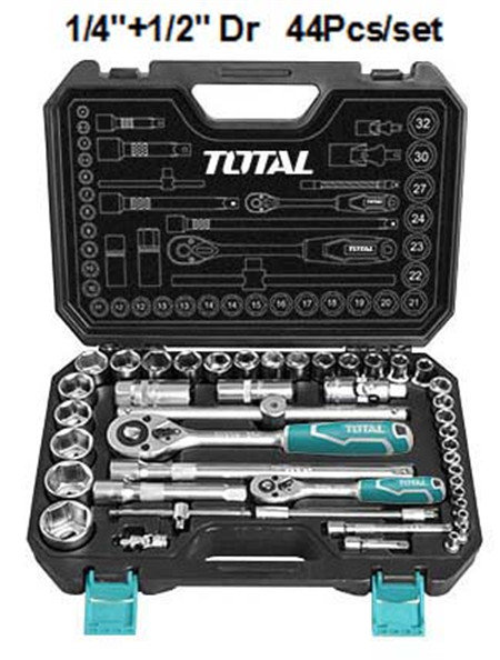 44 Pcs 1/4"&1/2" socket set