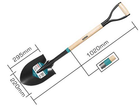 Steel shovel with handle